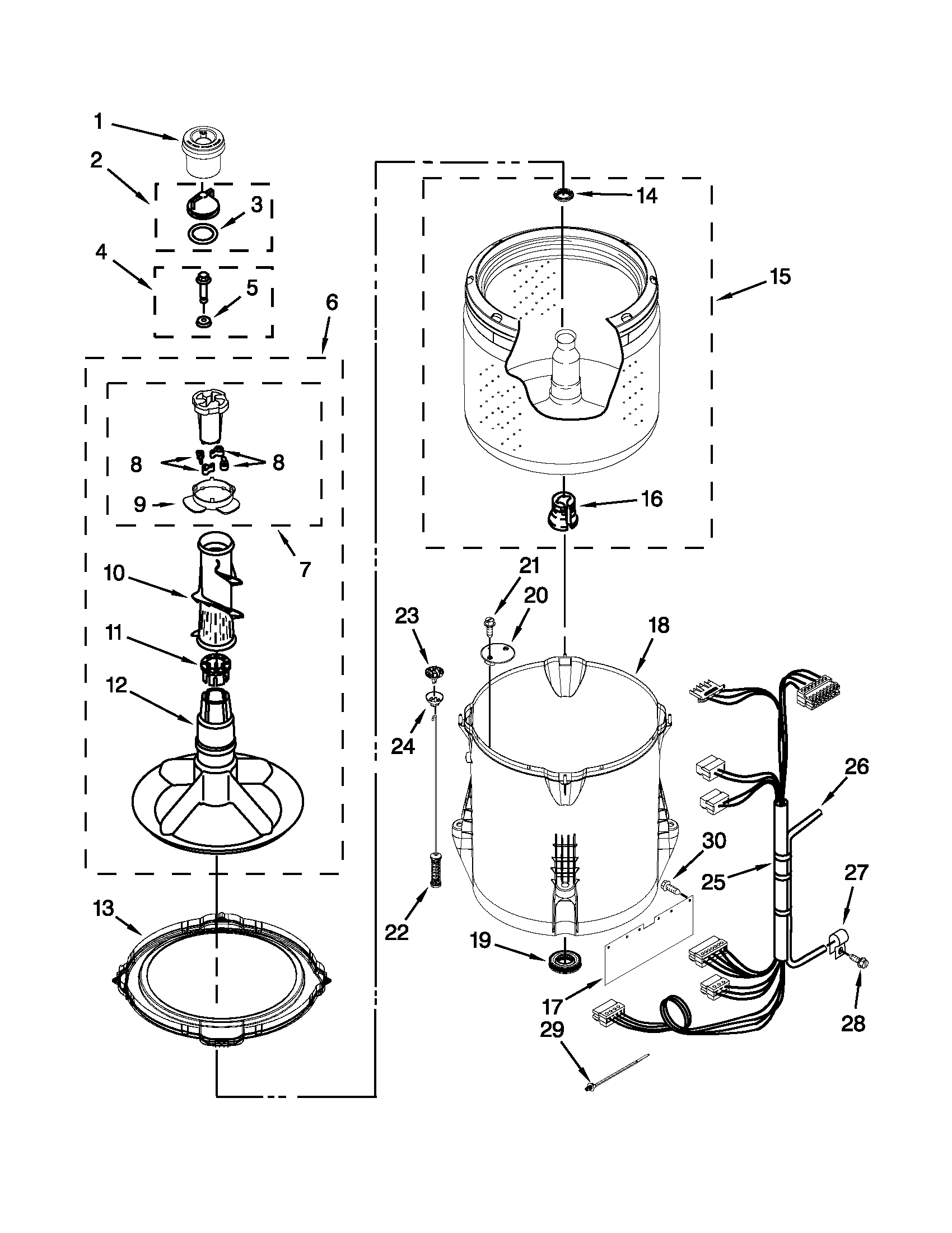 Basket and tub parts