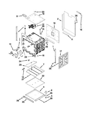 Lower oven parts