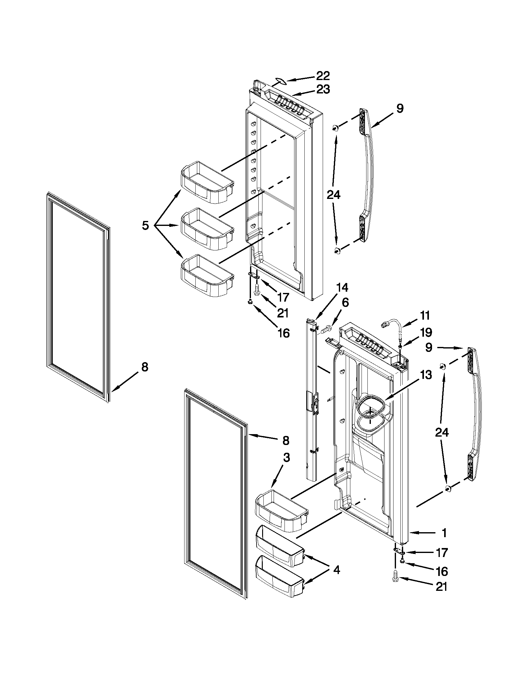 Refrigerator door parts