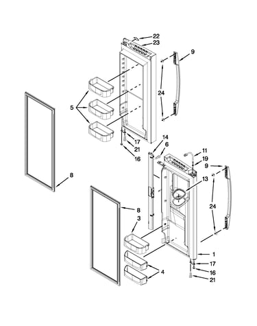 Refrigerator door parts