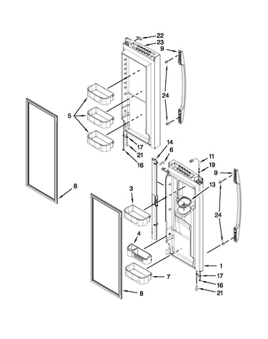 Refrigerator door parts