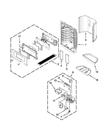 Dispenser front parts