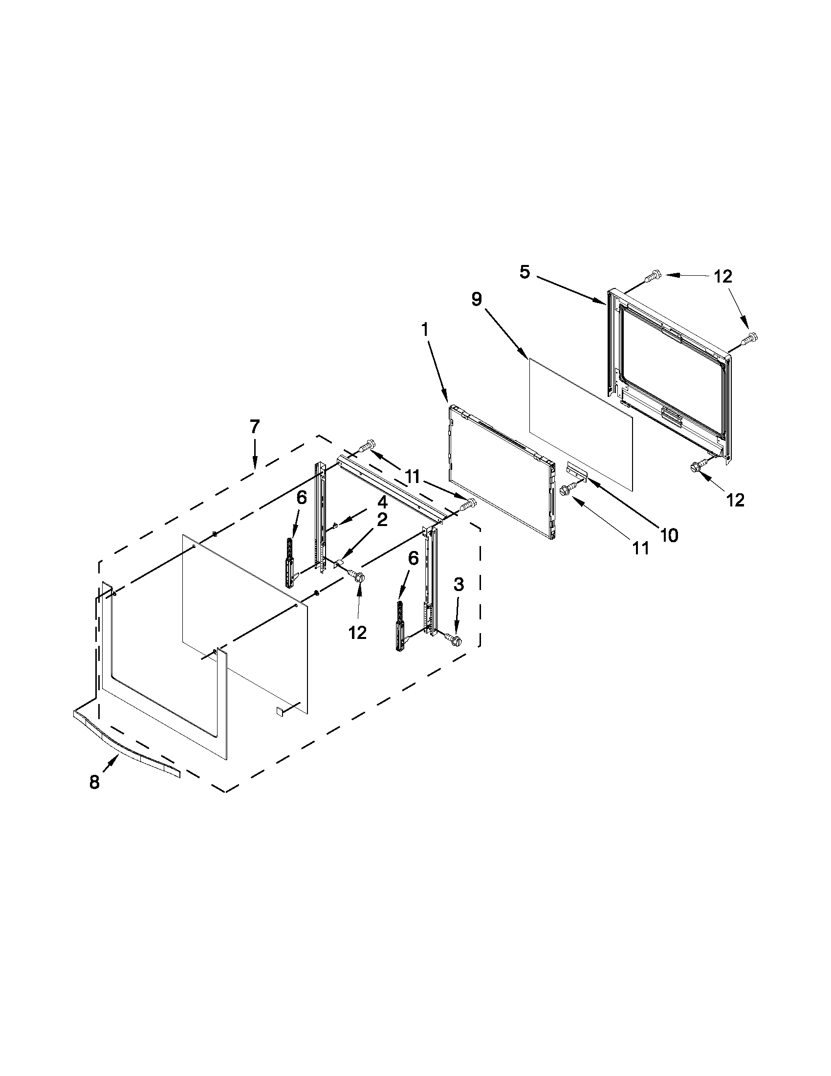 Upper oven door