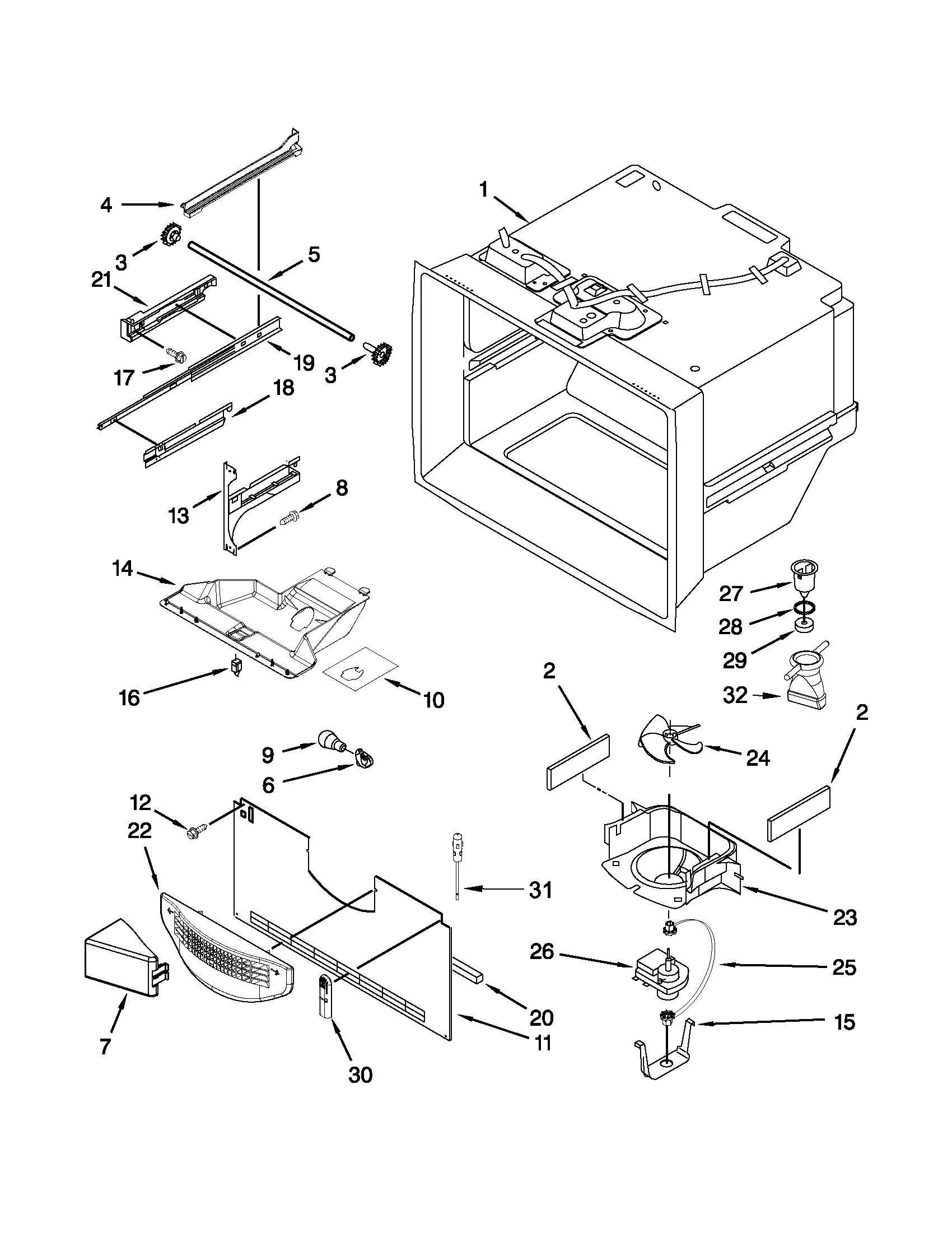 Freezer liner parts