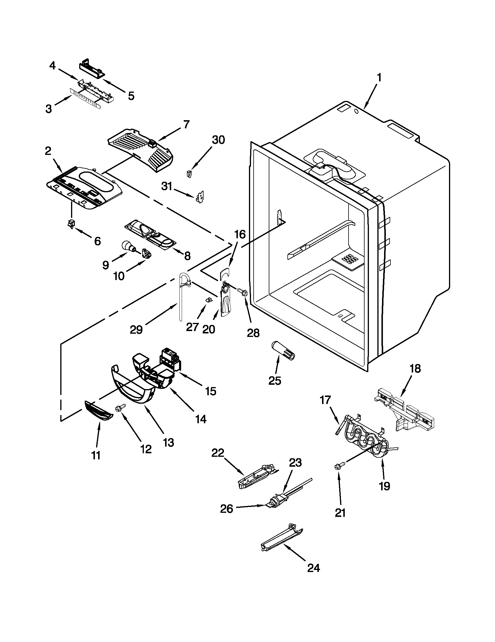 Refrigerator liner parts
