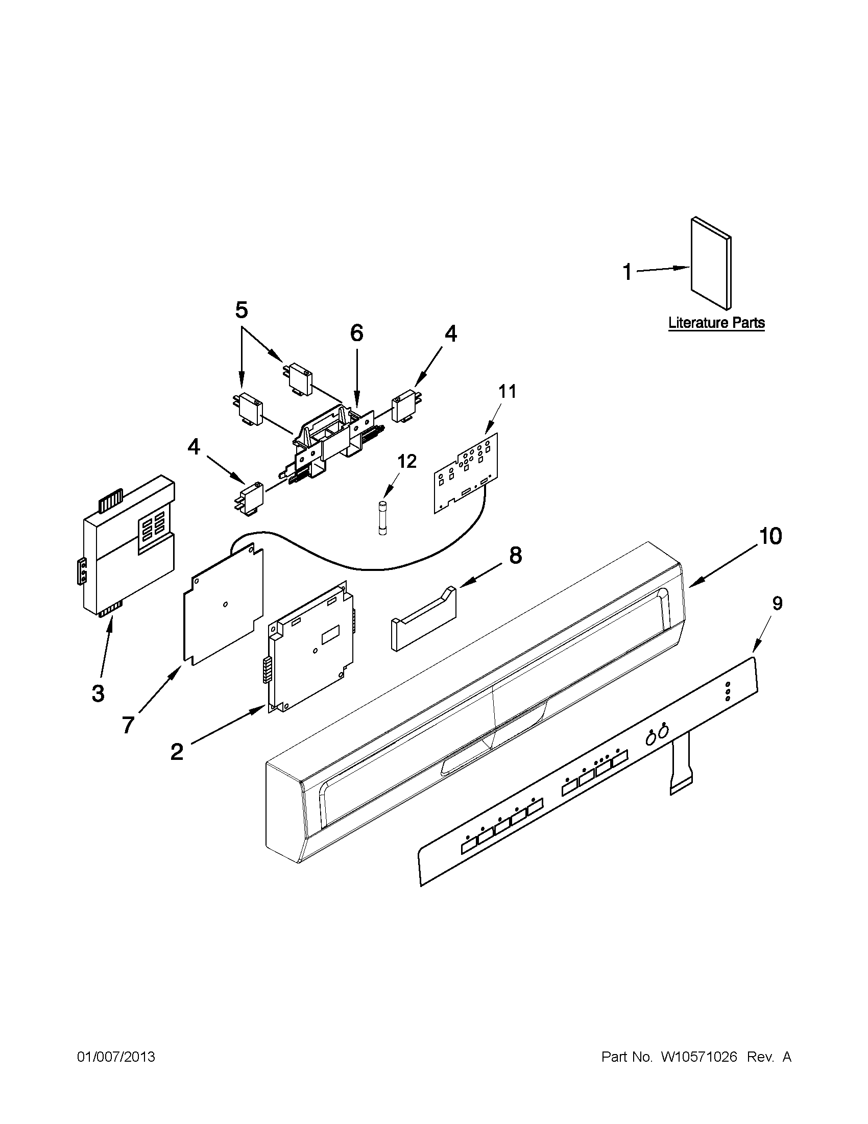 CONTROL PANEL AND LATCH PARTS