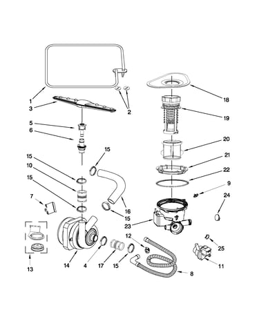 Pump and sprayarm parts