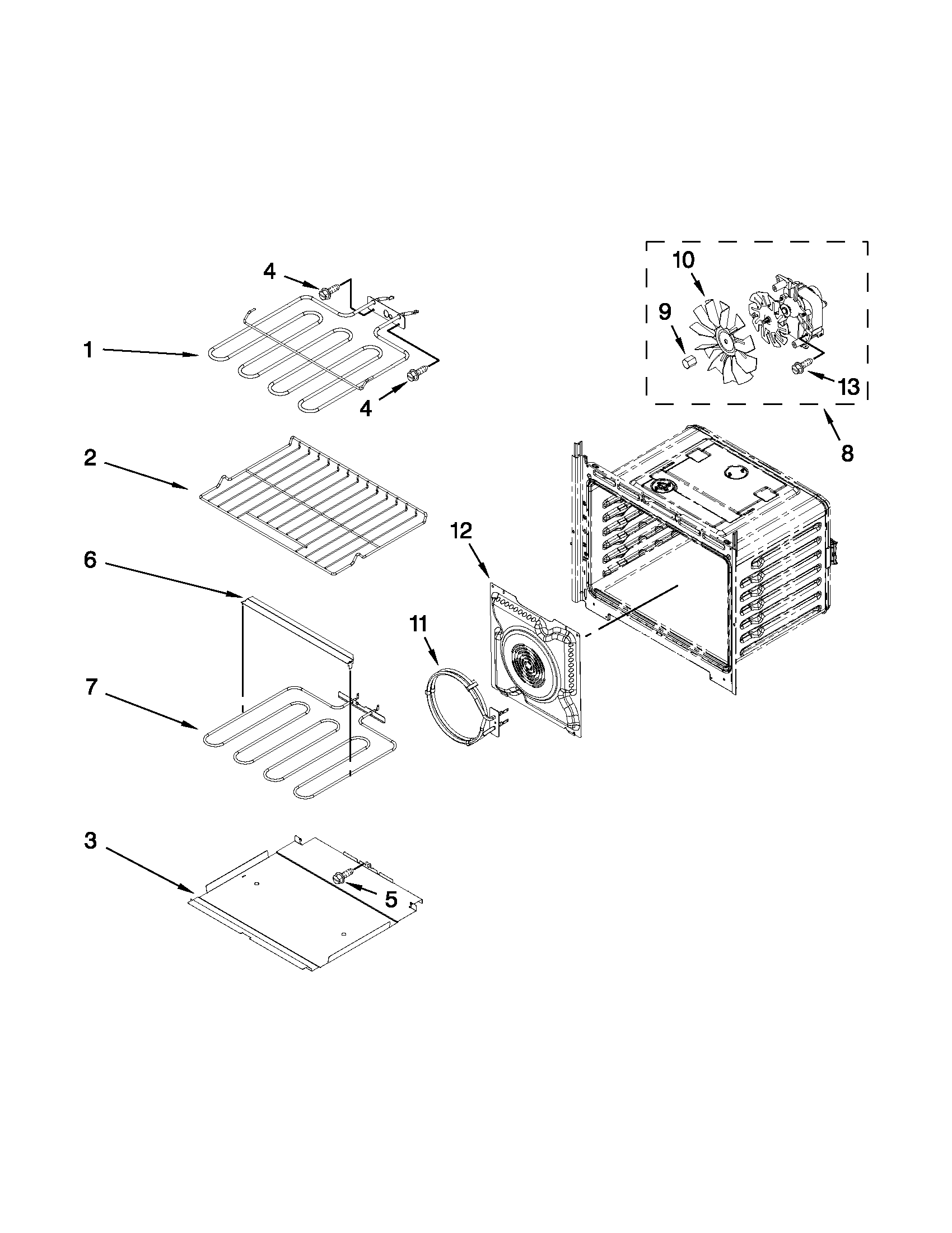 Internal oven parts