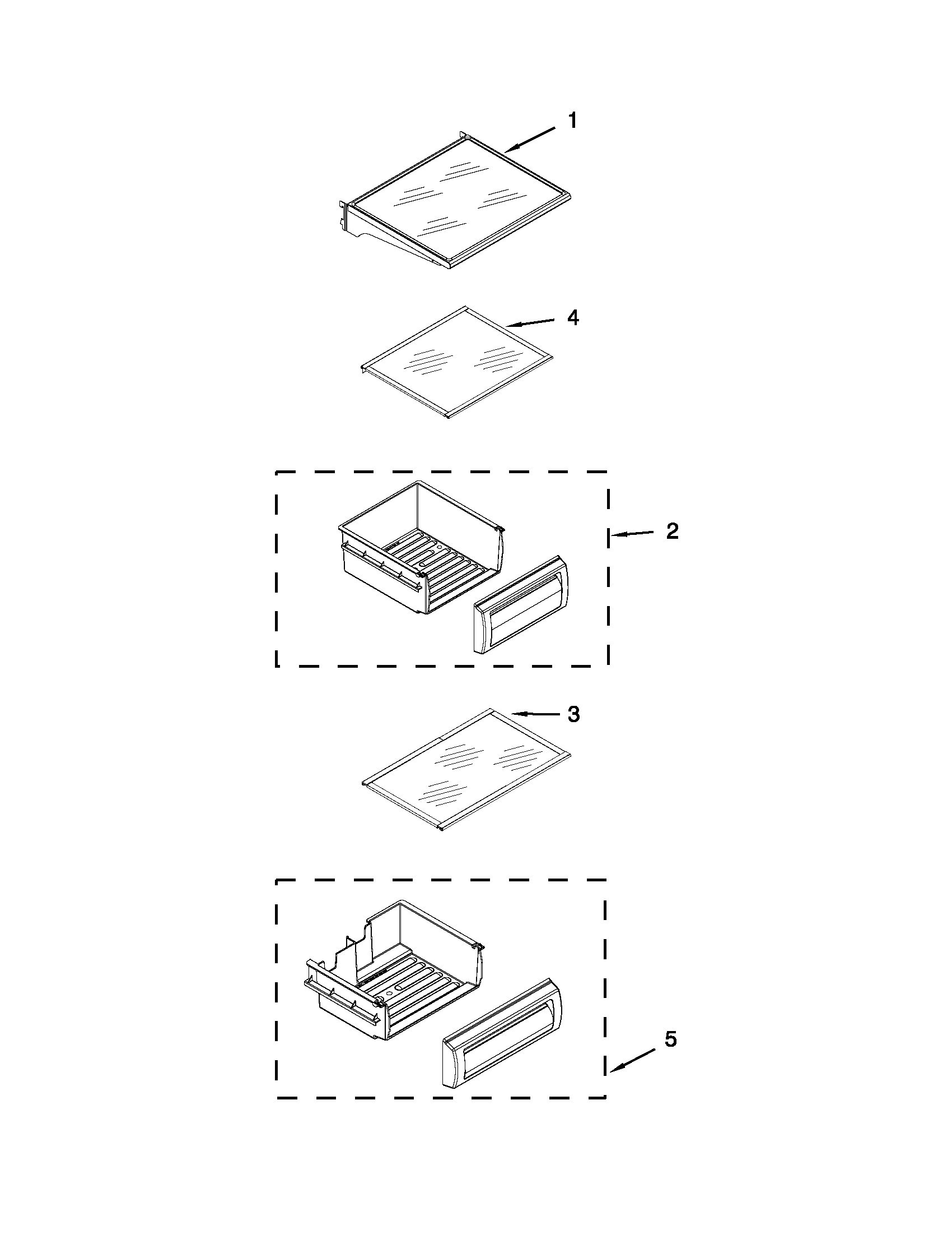 Refrigerator shelf parts