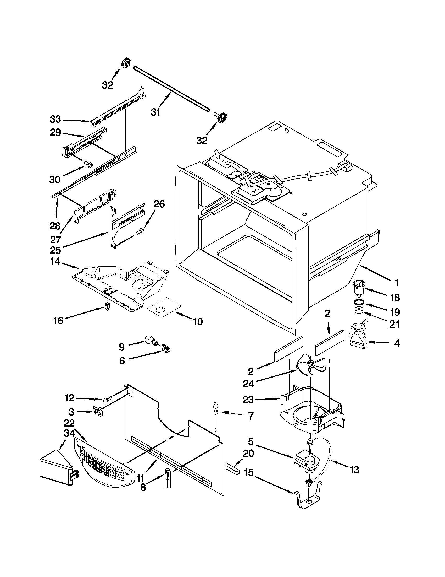 Freezer liner parts
