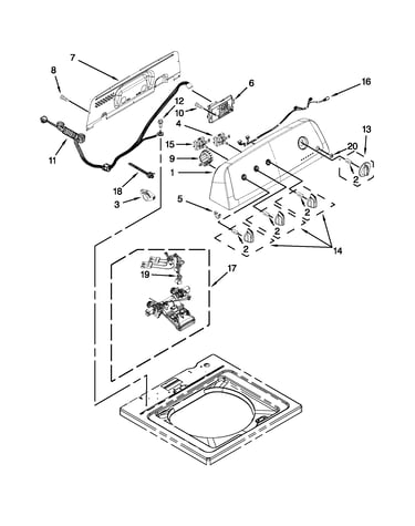 Controls and water inlet parts