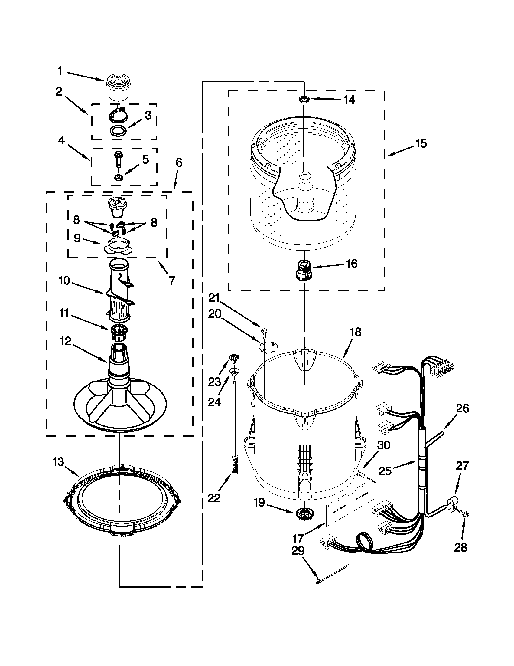 Basket and tub parts