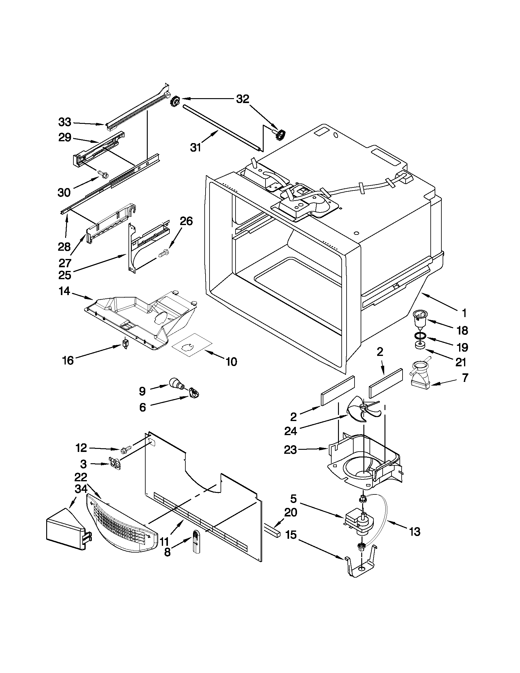 Freezer liner parts