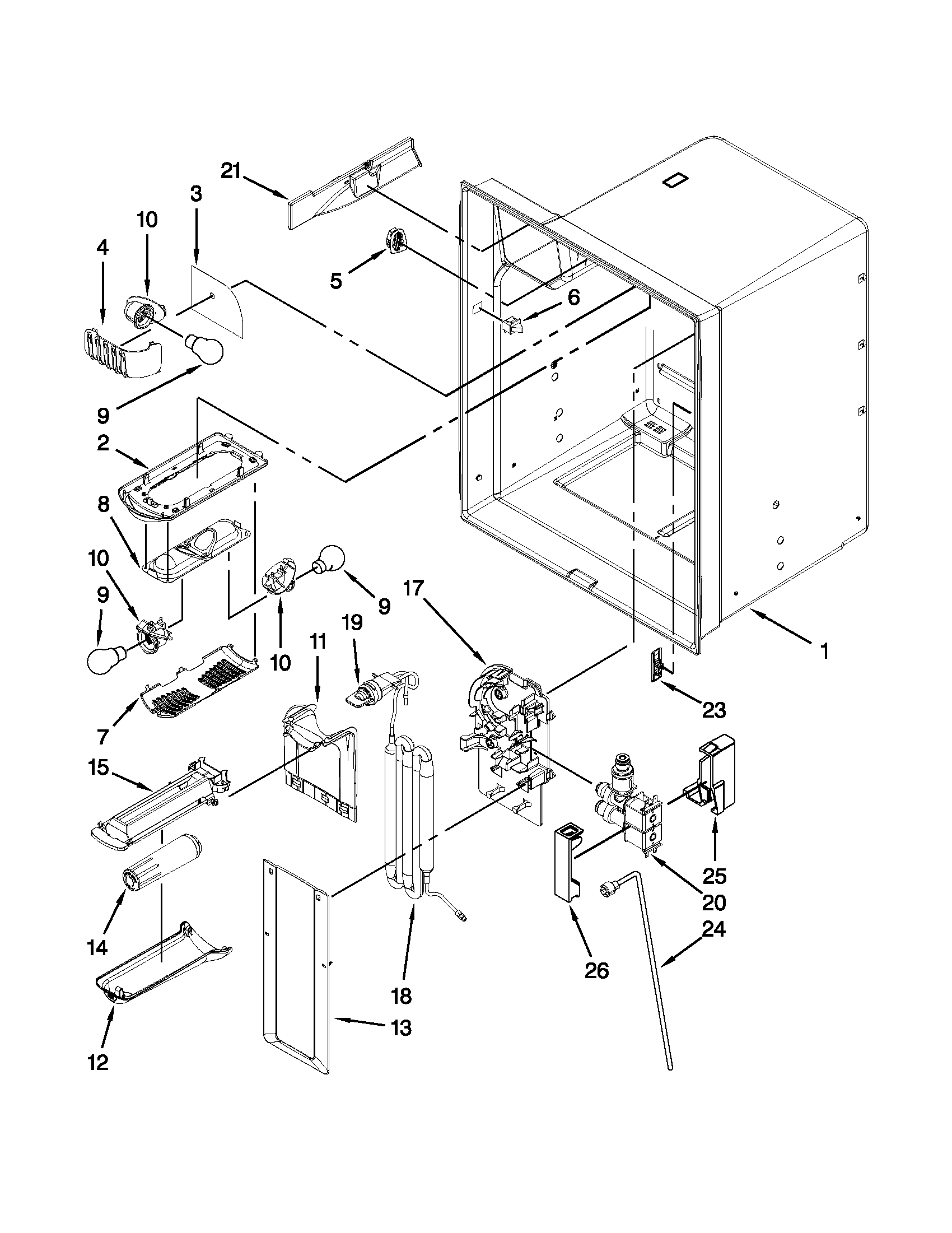 Refrigerator liner parts