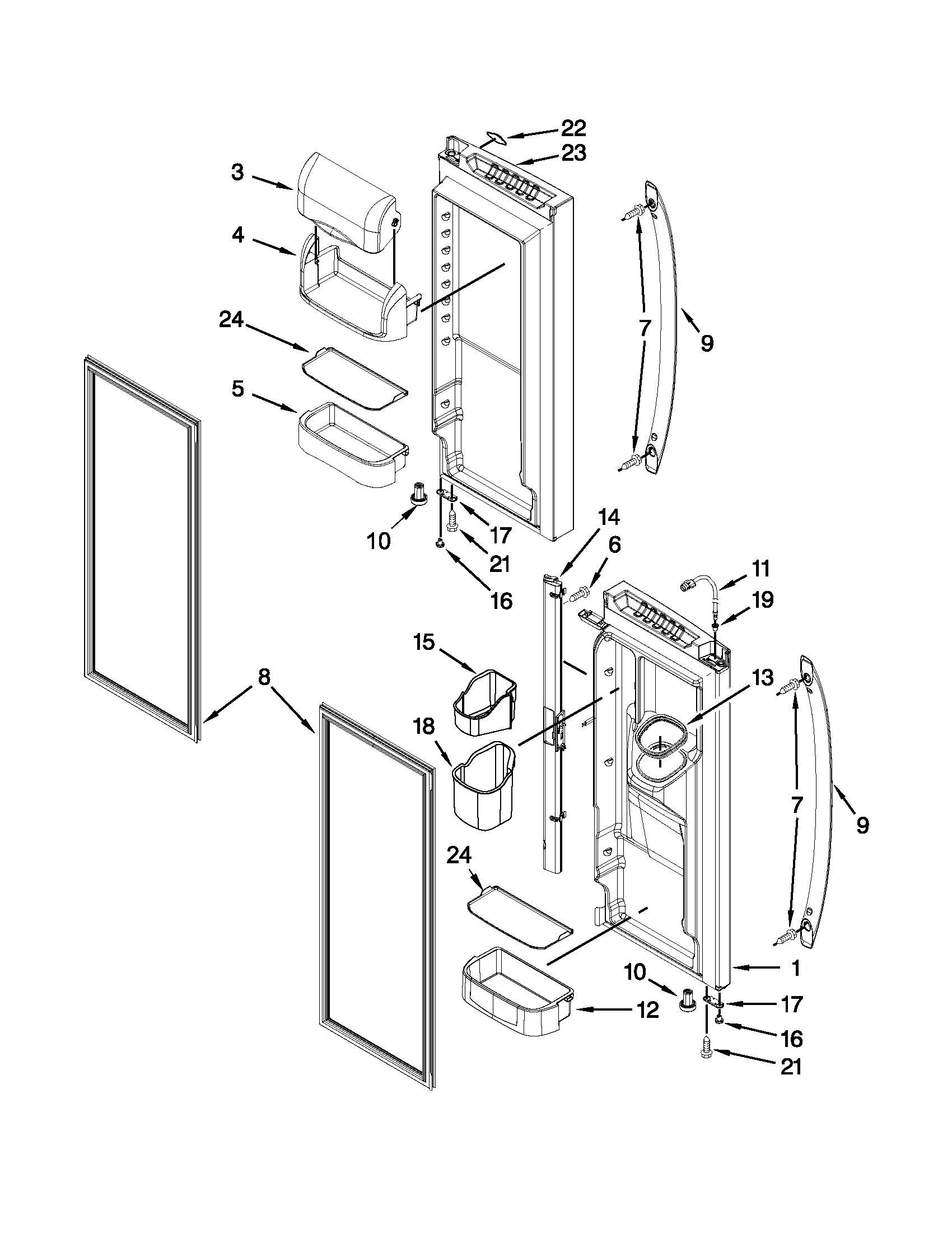 Refrigerator door parts