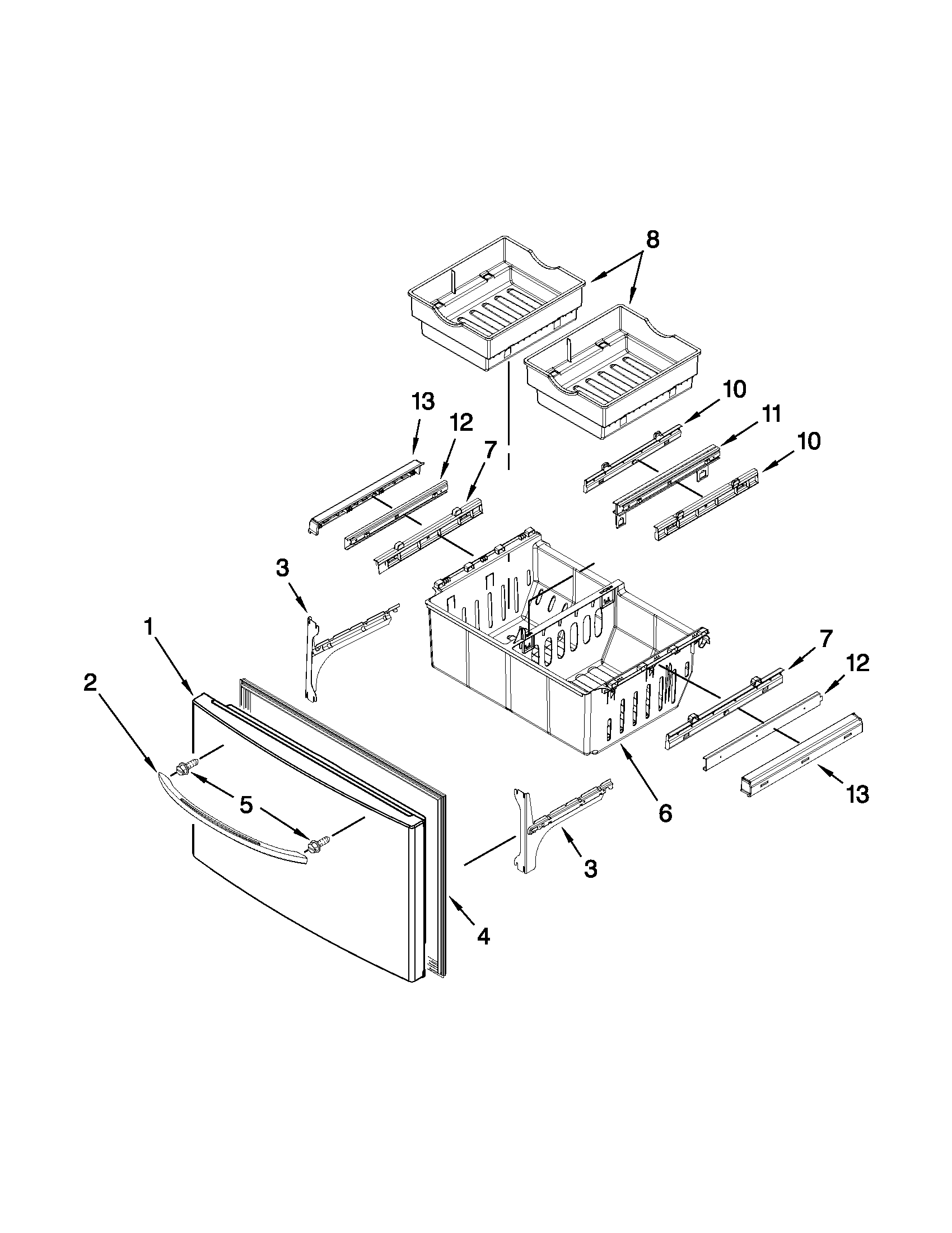 Freezer door parts