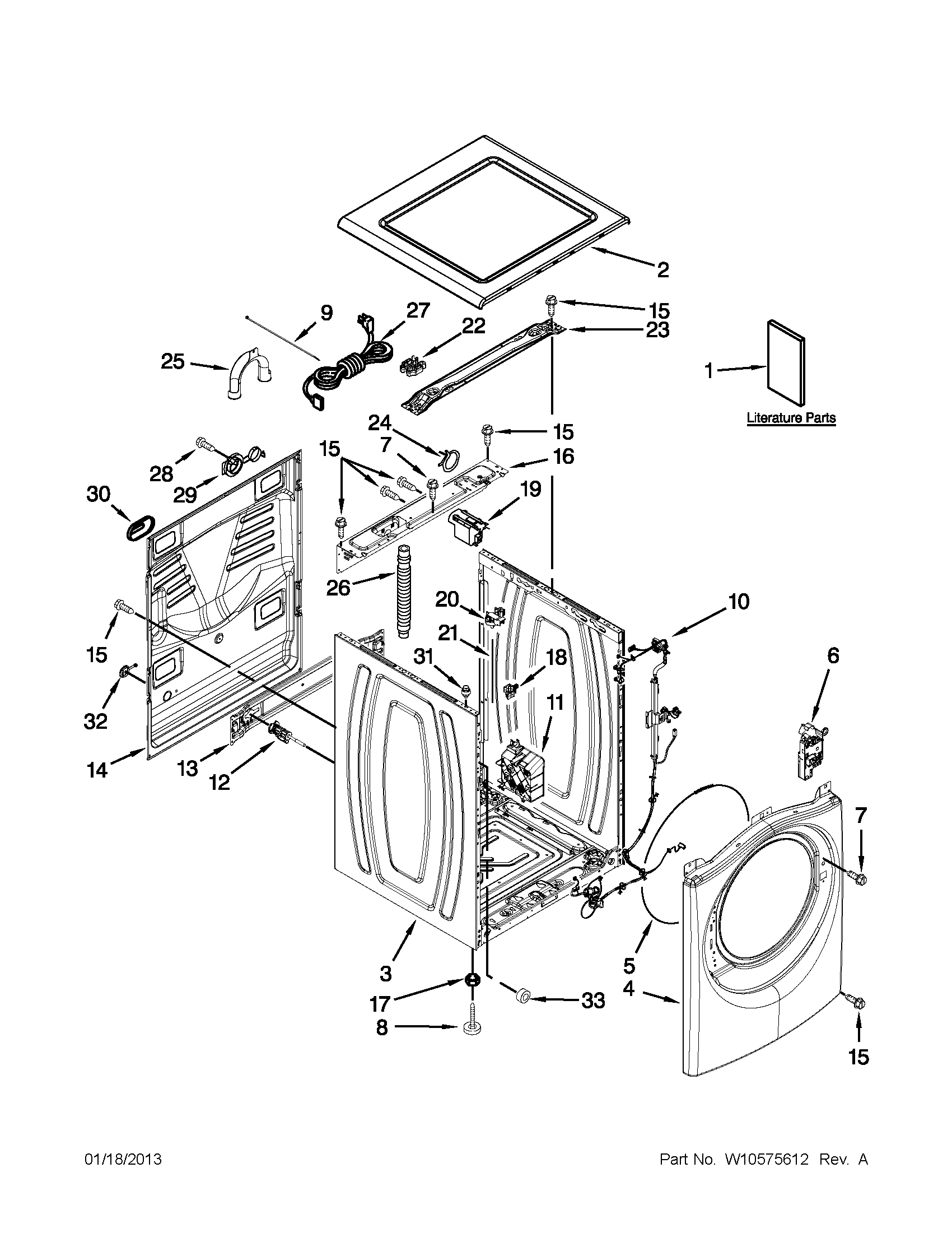 TOP AND CABINET PARTS