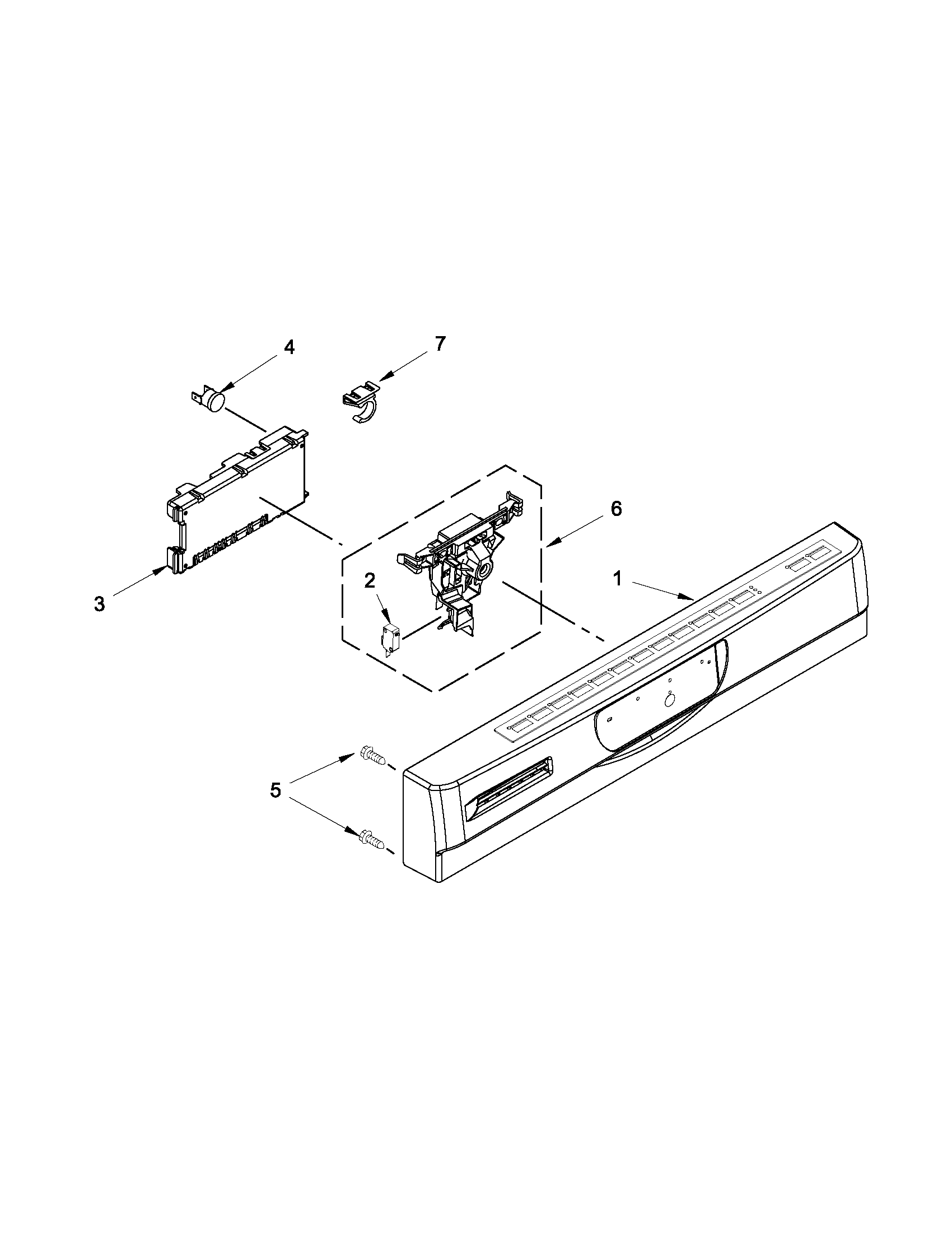 Control panel and latch parts