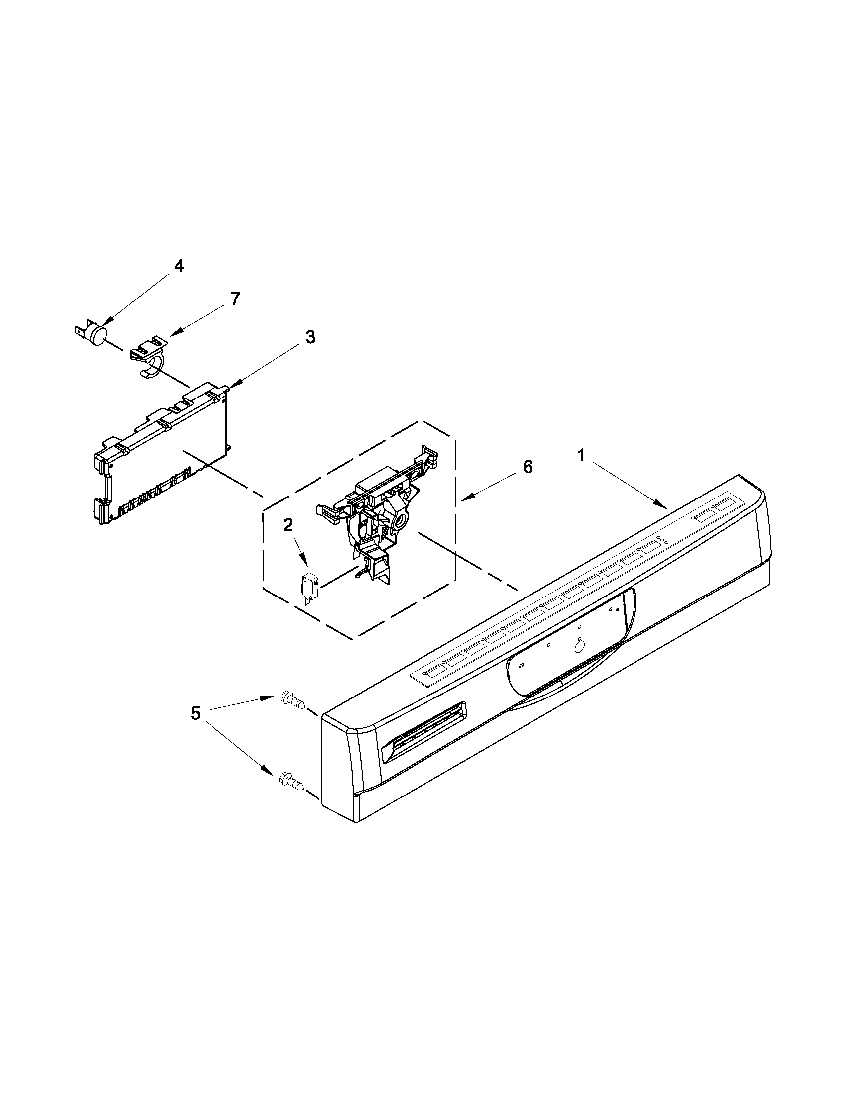 Control panel and latch parts