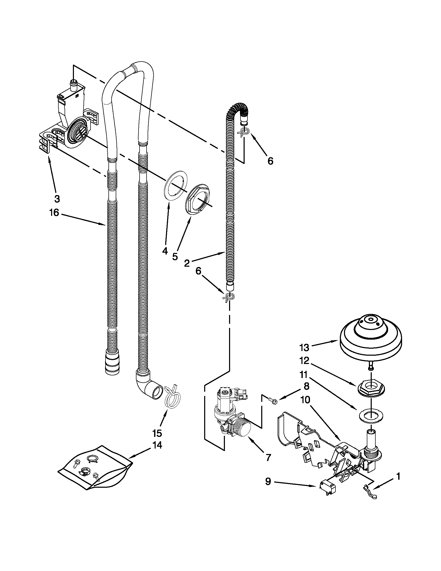 Fill, drain and overfill parts