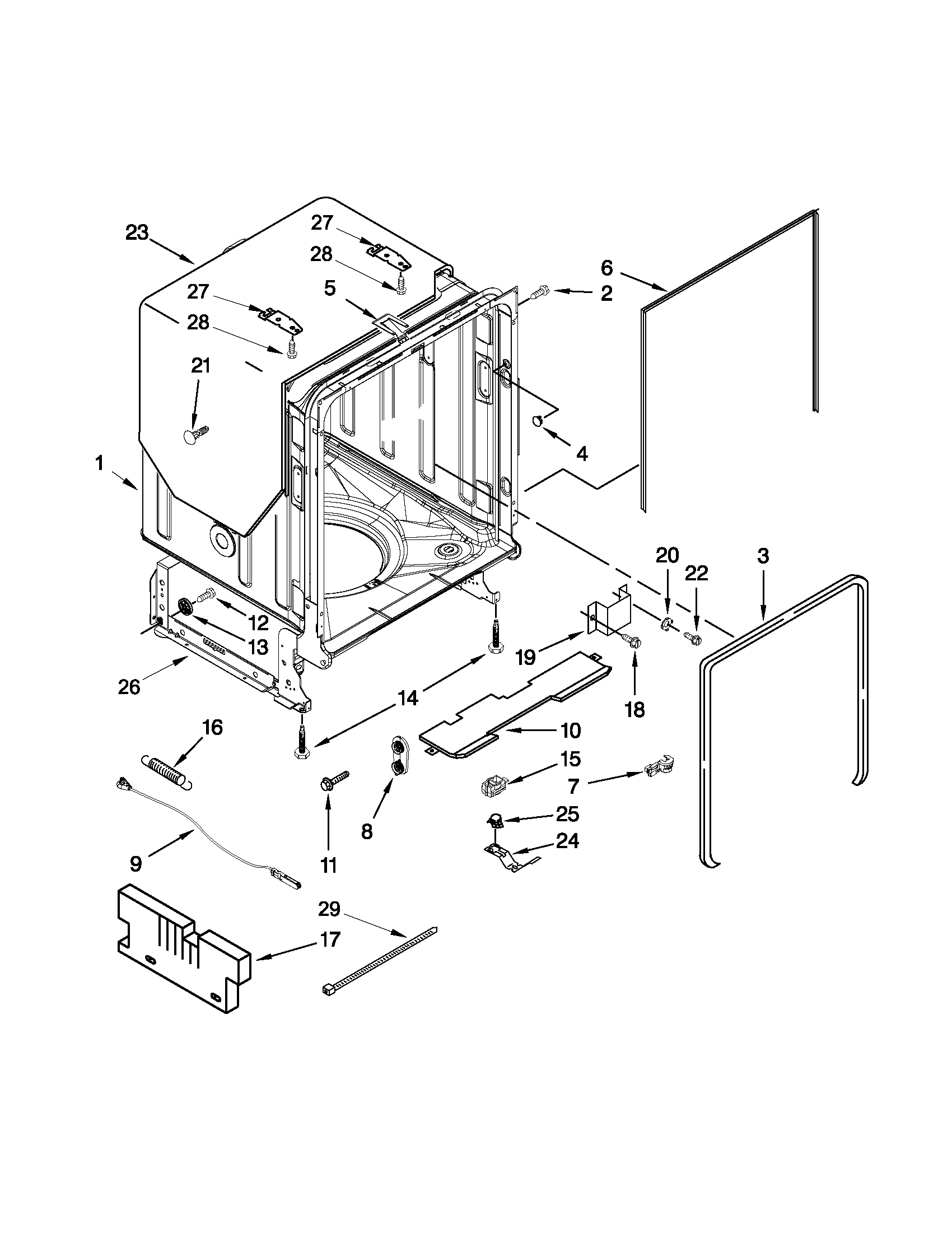 Tub and frame parts