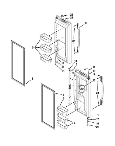 Refrigerator door parts