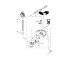 Whirlpool WDF530PLYB4 pump, washarm and motor parts diagram