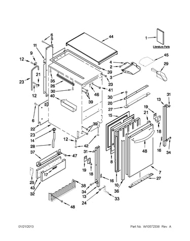 Cabinet, door and liner parts