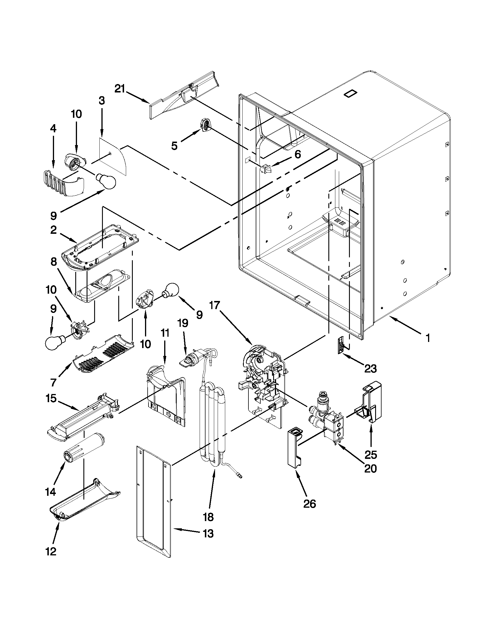 Refrigerator liner parts