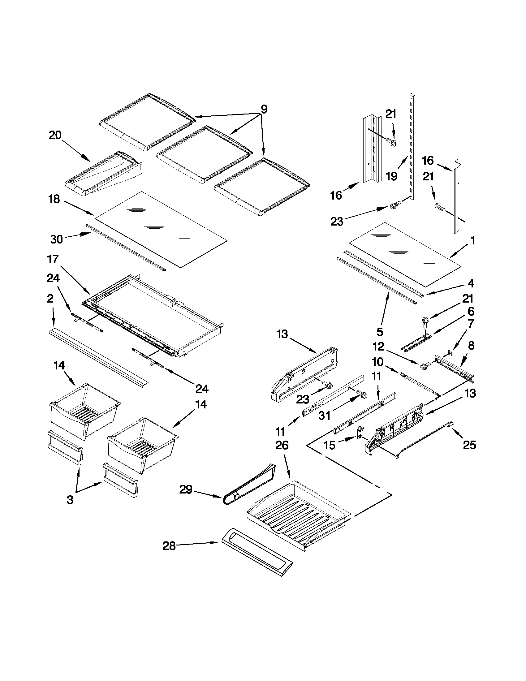 Shelf parts
