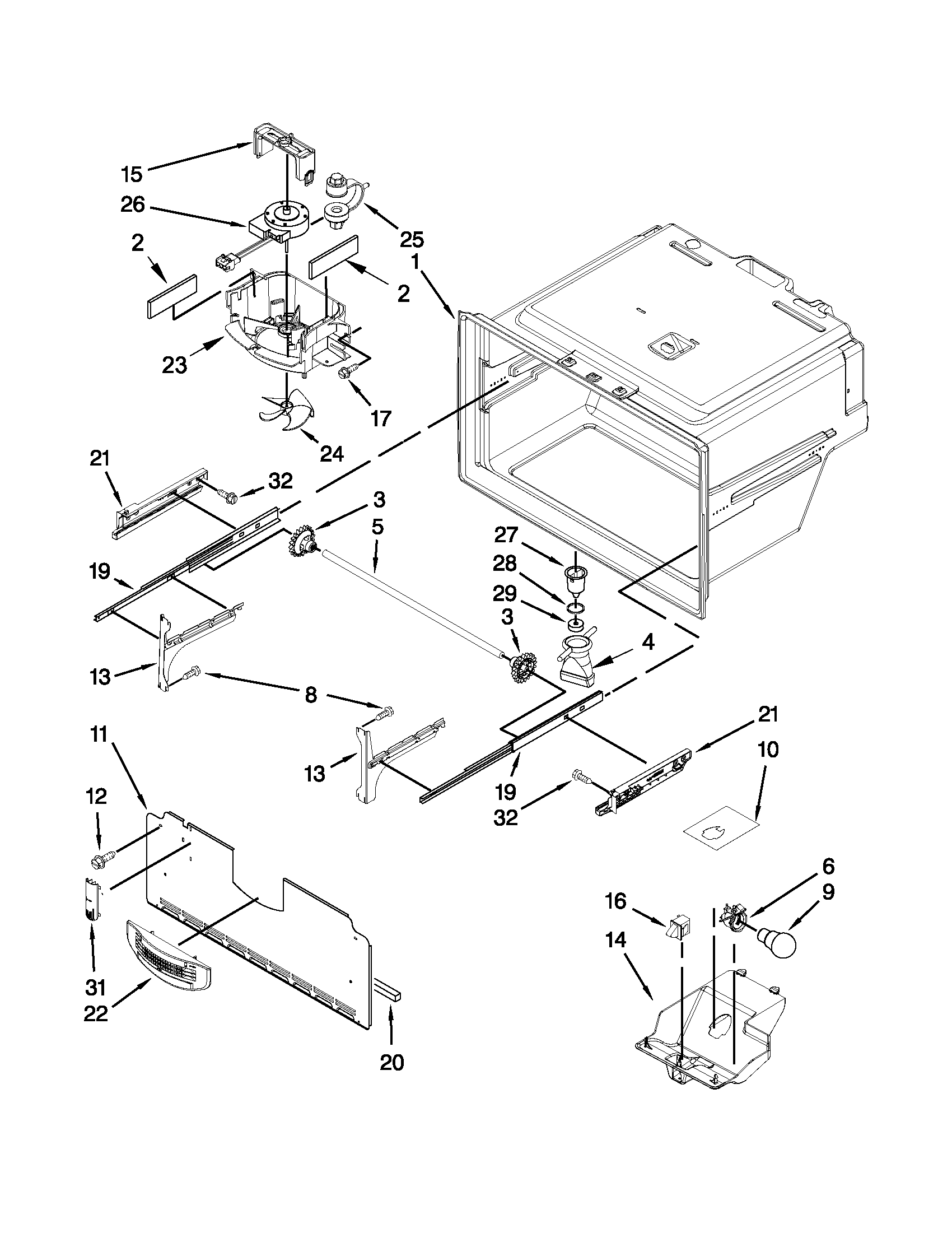 Freezer liner parts
