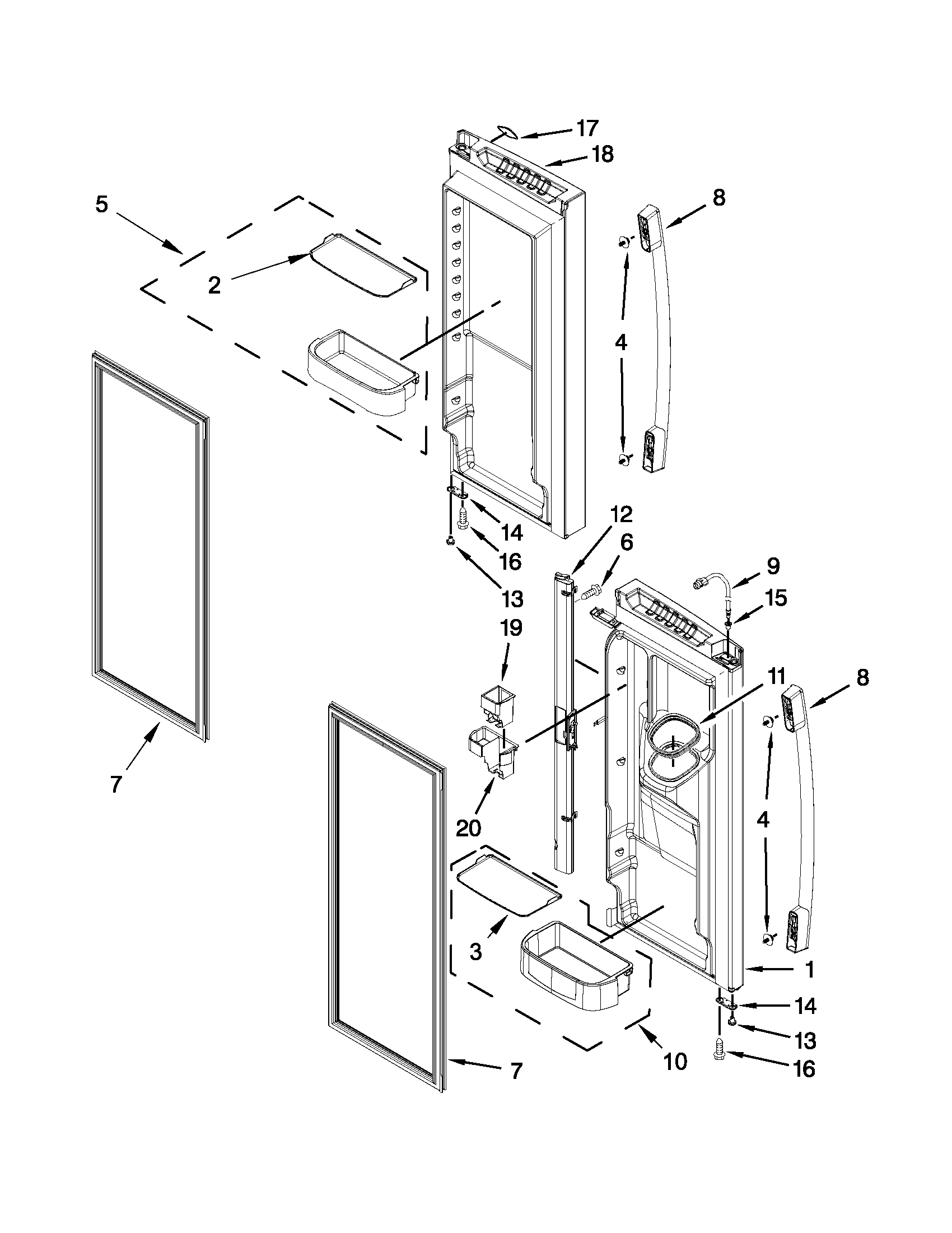 Refrigerator door parts