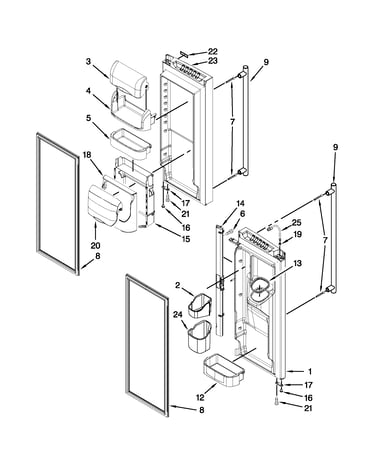 Refrigerator door parts