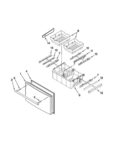 Freezer door parts