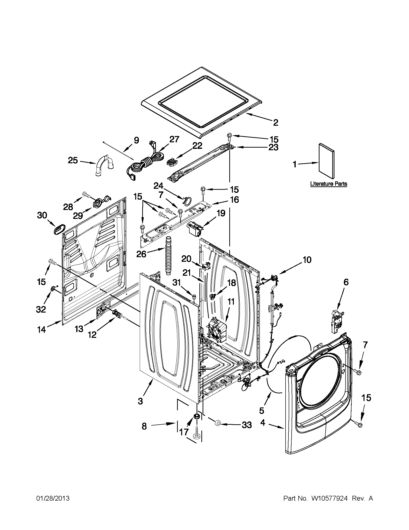 Top and cabinet parts