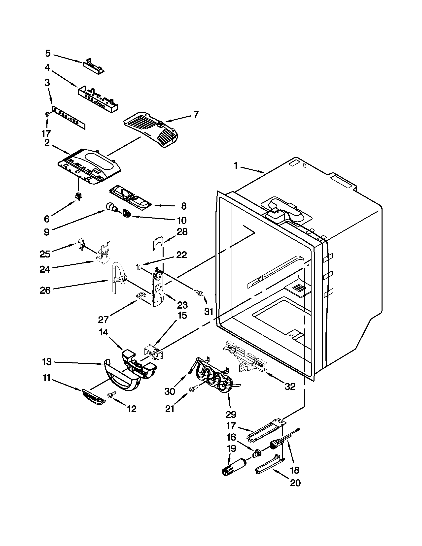 REFRIGERATOR LINER PARTS