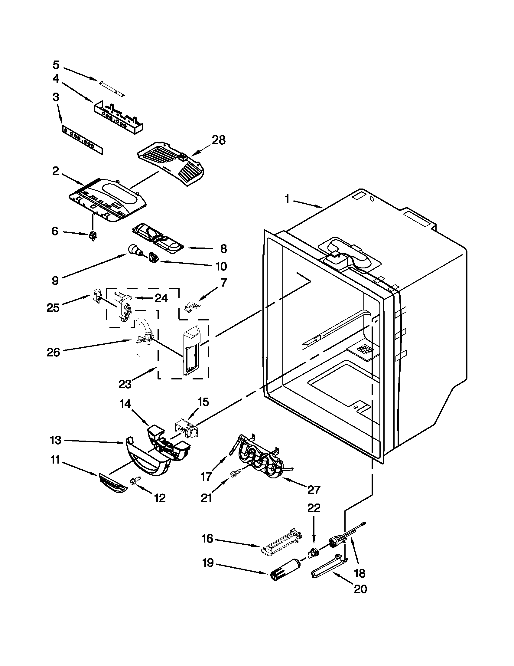 Refrigerator liner parts