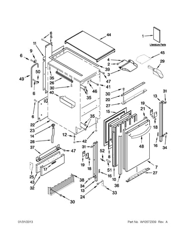 Cabinet, door and liner parts