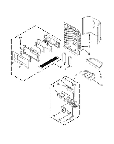 Dispenser front parts