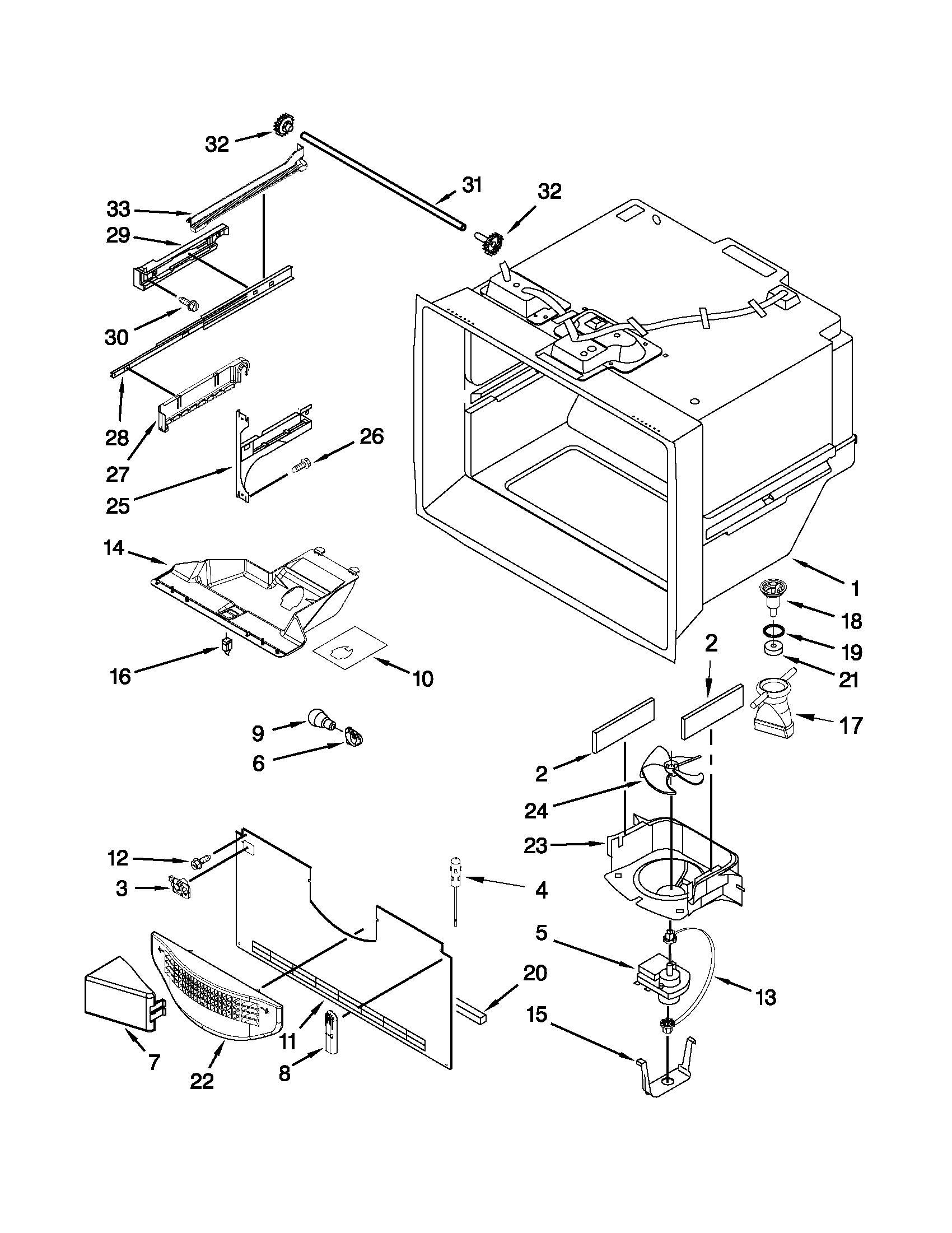 Freezer liner parts