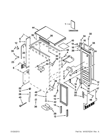 Cabinet liner and door parts