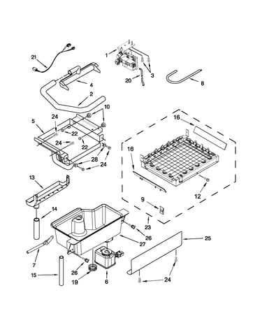 Evaporator, grid, and water parts