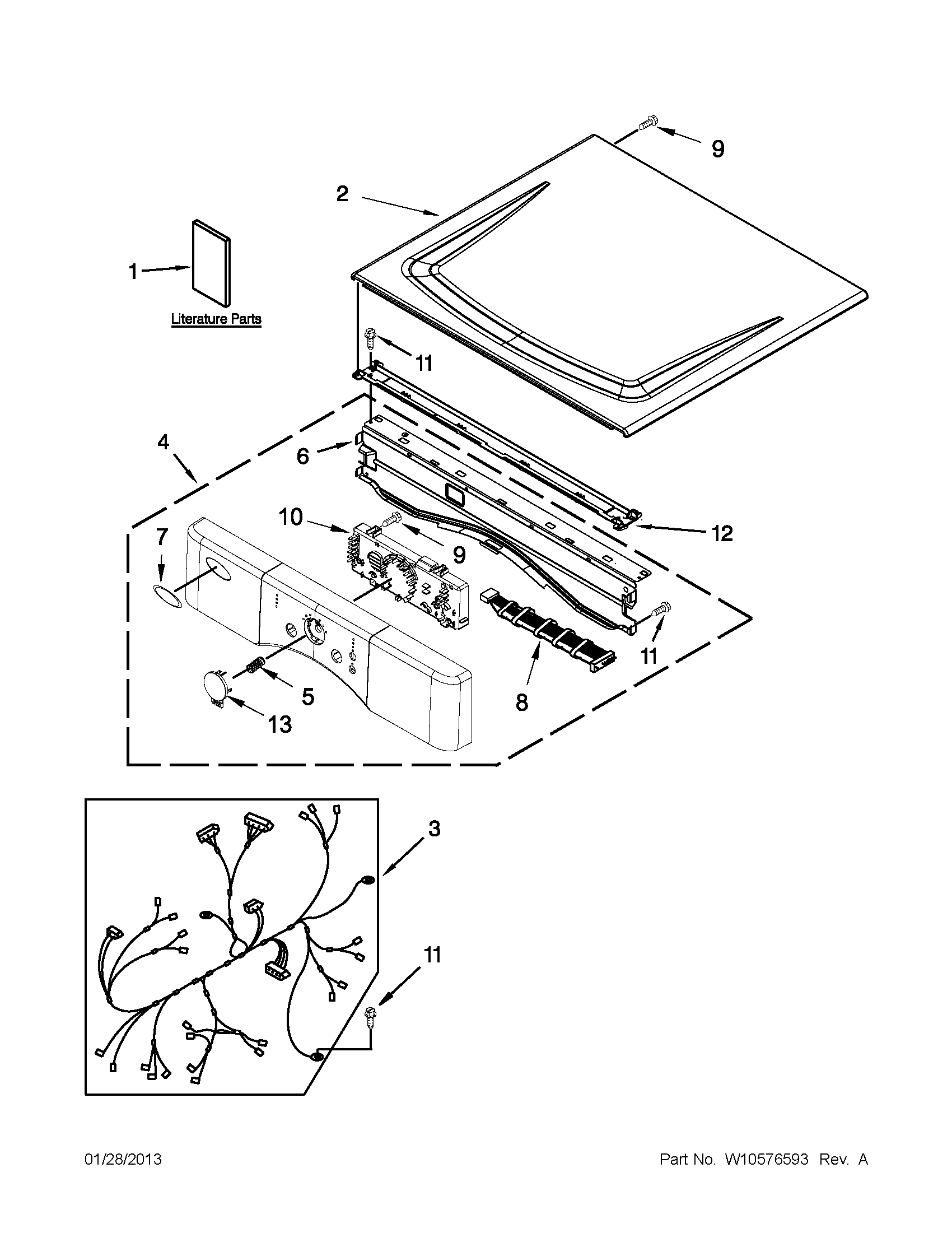 Top and console parts