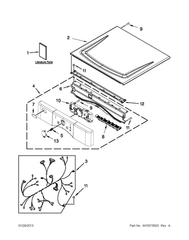 Top and console parts