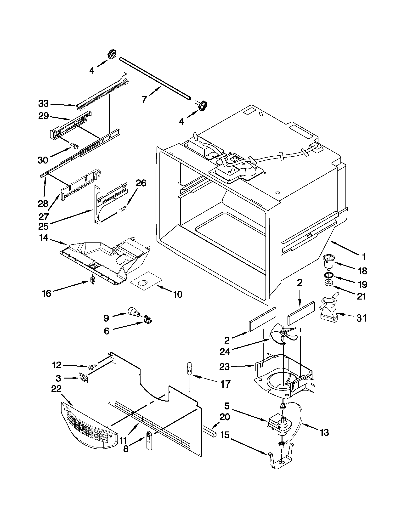 Freezer liner parts