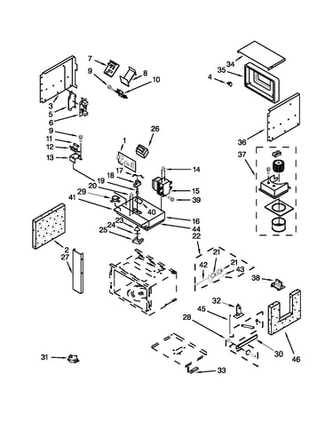 Cabinet and stirrer parts