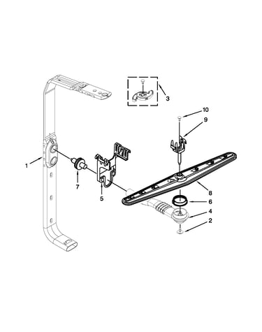Upper wash and rinse parts