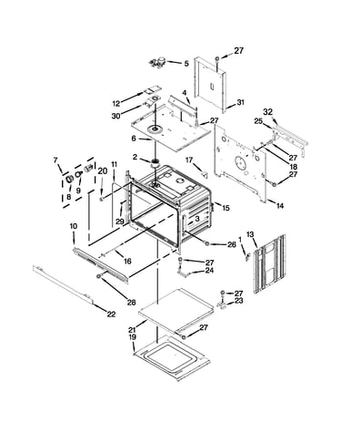 Upper oven parts