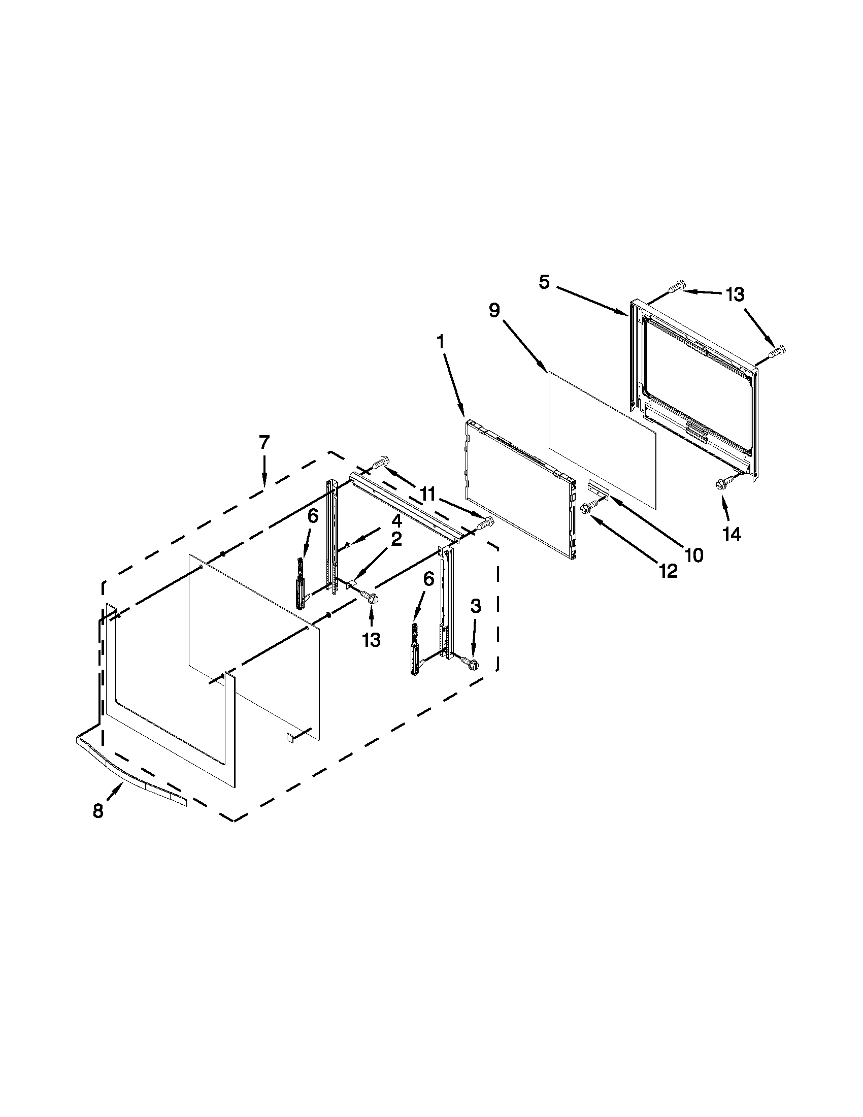 Upper oven door