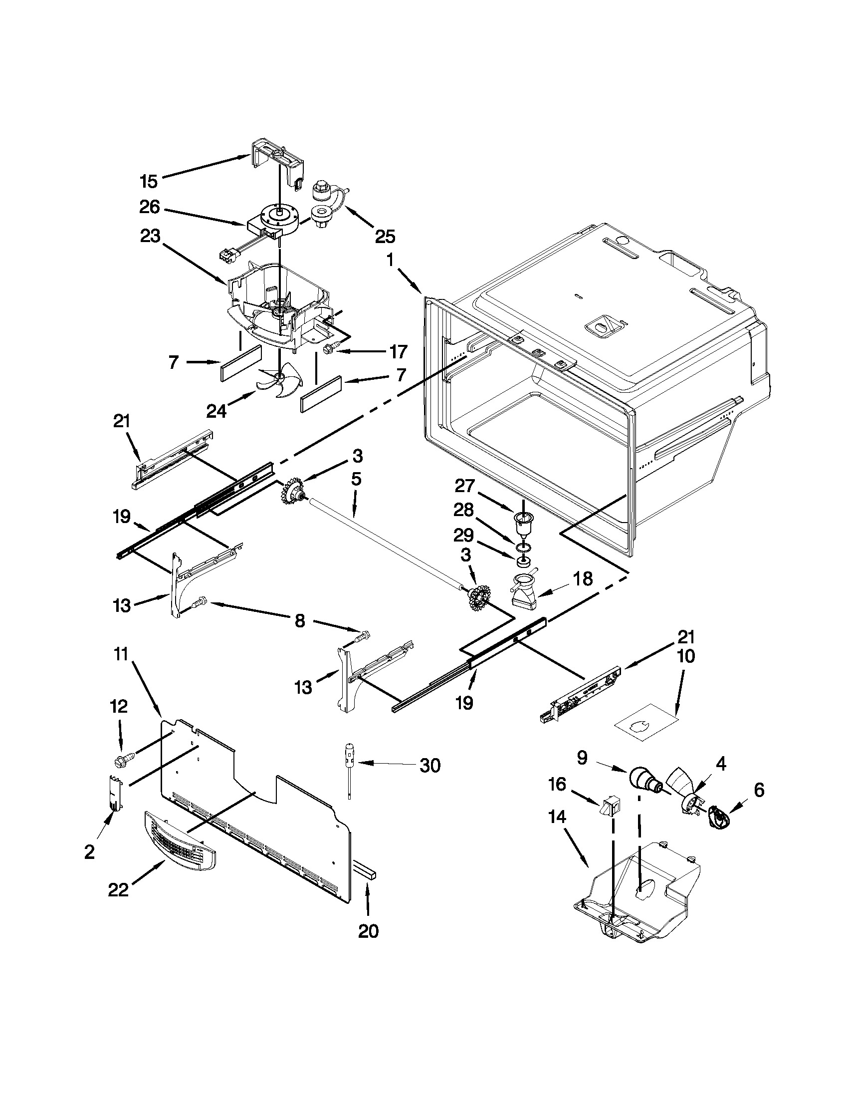 Freezer liner parts